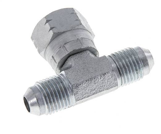 JIC Tee Fitting UNF 1/2''-20 Male x Female Steel 350bar (4917.5psi)