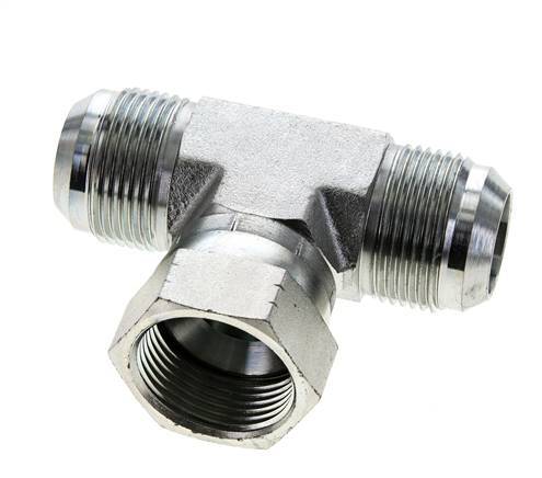 JIC Tee Fitting UN 1-5/16''-12 Male x Female Steel 250bar (3512.5psi)