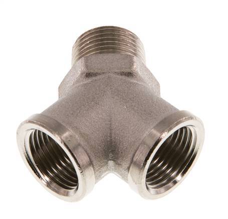 Y Fitting R3/8'' Male x G3/8'' Female nickel-plated 16bar (224.8psi) [2 Pieces]