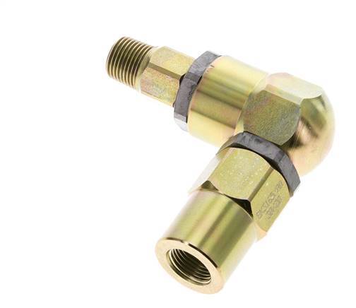 Swivel Joint 3/8'' Male R x Female Rp L-shape Steel NBR 350bar (4917.5psi)