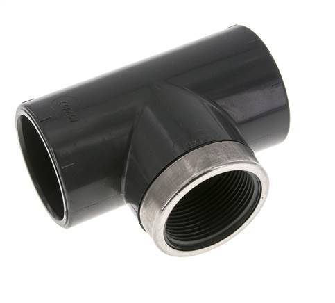 PVC Tee Fitting Female Socket 50mm x Female Rp1-1/2''