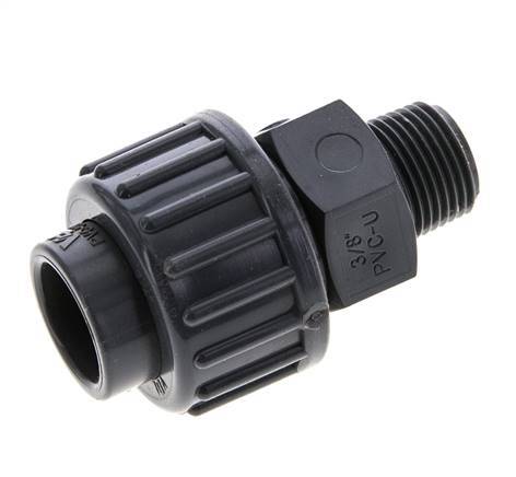 PVC Union Fitting Female Socket 16mm x Male R 3/8'' EPDM