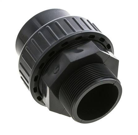 PVC Union Fitting Female Socket 63mm x Male R 2'' FKM