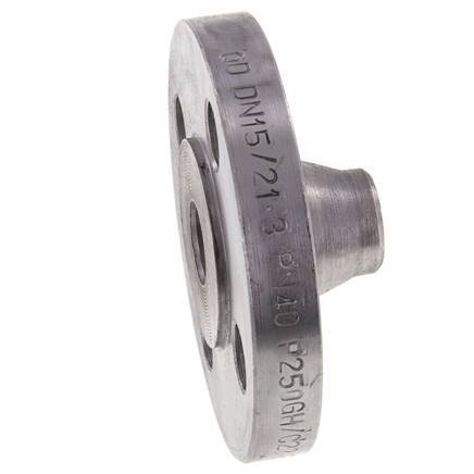 Welding Neck Flange DN15-PN40 21.3mm Black Steel DIN 2635 And EN 1092-1 (Type 11)