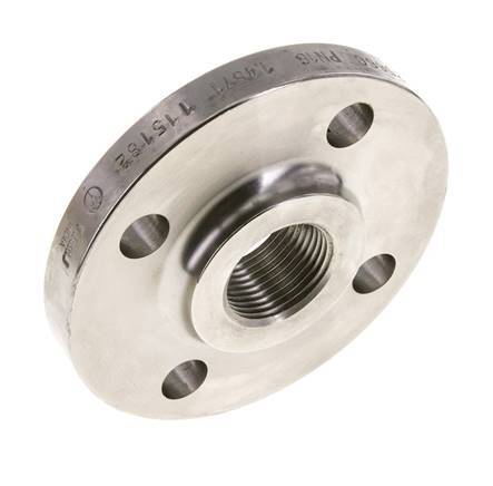 Threaded Flange DN25-PN16 Rp 1'' Stainless Steel 1.4571 DIN 2566