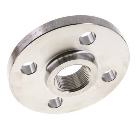 Threaded Flange DN65-PN16 Rp 2-1/2'' Stainless Steel 1.4571 DIN 2566