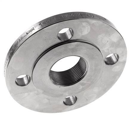 Threaded Flange DN40-PN16 Rp 1-1/2'' Stainless Steel 1.4571 DIN 2566