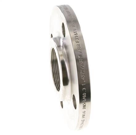 Threaded Flange DN50-PN16 Rp 2'' Stainless Steel 1.4571 DIN 2566 And EN 1092-1 (Type 13)