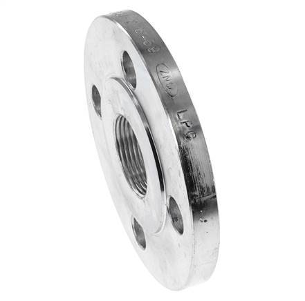 Threaded Flange DN100-PN16 Rp 4'' Zinc-Plated Steel DIN 2566 And EN 1092-1 (Type 13)