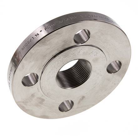 Threaded Flange DN32-PN40 Rp 1-1/4'' Stainless Steel 1.4571 DIN 2567 And EN 1092-1 (Type 13)