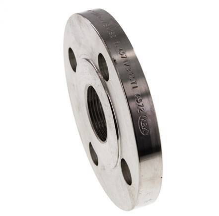Threaded Flange DN65-PN40 Rp 2-1/2'' Stainless Steel 1.4571 DIN 2567 And EN 1092-1 (Type 13)