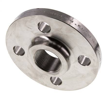 Threaded Flange DN25-PN16 (EN) Rp 1'' Stainless Steel 1.4571 EN 1092-1 (type 13)