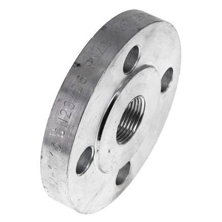 Threaded Flange DN20-PN40 Rp 3/4'' Zinc-Plated Steel DIN 2567 And EN 1092-1 (Type 13)