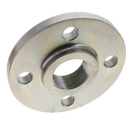 Threaded Flange DN100-PN40 Rp 4'' Zinc-Plated Steel DIN 2567 And EN 1092-1 (Type 13)
