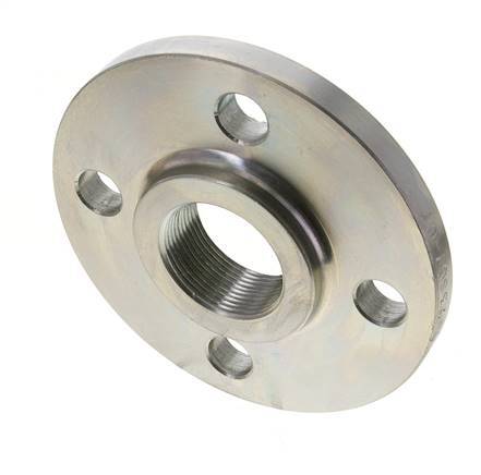 Threaded Flange DN100-PN40 Rp 4'' Zinc-Plated Steel DIN 2567 And EN 1092-1 (Type 13)