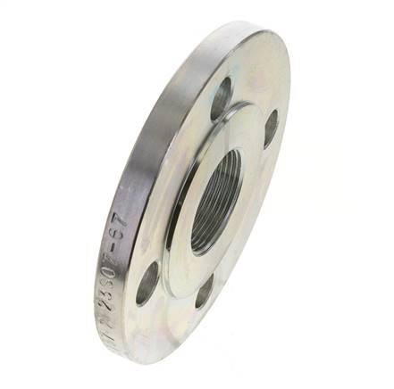Threaded Flange DN100-PN40 Rp 4'' Zinc-Plated Steel DIN 2567 And EN 1092-1 (Type 13)
