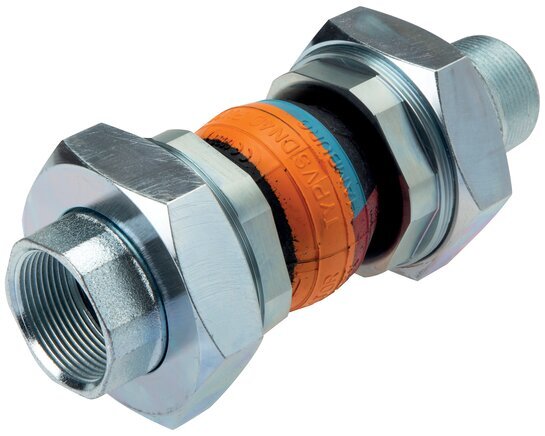 Threaded Rubber Expansion Joint DN32 R 1-1/4'' (Male)-R 1-1/4'' (Male) NBR