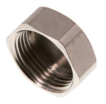 G 1'' Nickel plated Brass End cap 16 Bar [2 Pieces]