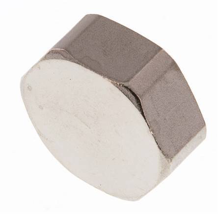 G 1'' Nickel plated Brass End cap 16 Bar [2 Pieces]