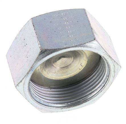 UN 1-11/16''-12 Zinc plated Steel End cap ORFS 250 Bar