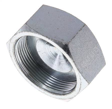 UN 2''-12 Zinc plated Steel End cap ORFS 250 Bar