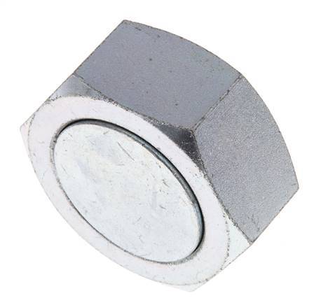 UN 2''-12 Zinc plated Steel End cap ORFS 250 Bar