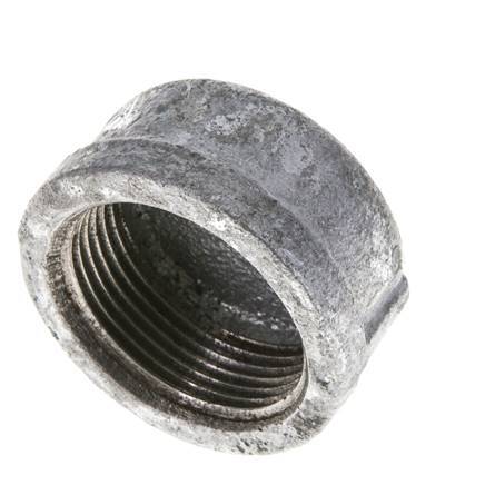 Rp 1 1/4'' Zinc plated Cast iron End cap Round 25 Bar [2 Pieces]