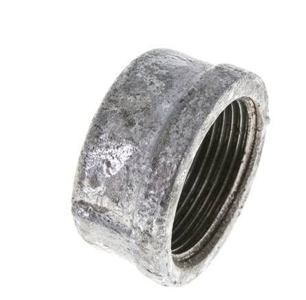 Rp 1 1/4'' Zinc plated Cast iron End cap Round 25 Bar [2 Pieces]