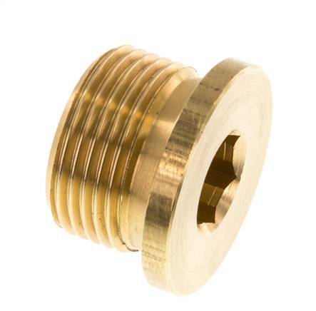 G 1'' Brass Closing plug with Inner Hex 16 Bar