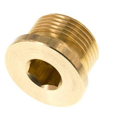 G 1'' Brass Closing plug with Inner Hex 16 Bar