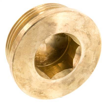 G 1 1/2'' Brass Closing plug with Inner Hex 16 Bar