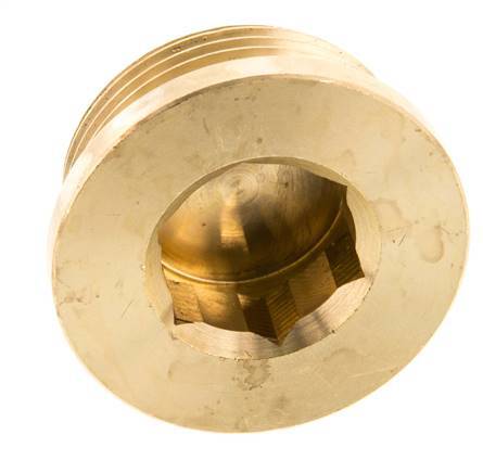 G 1 1/4'' Brass Closing plug with Inner Hex 16 Bar