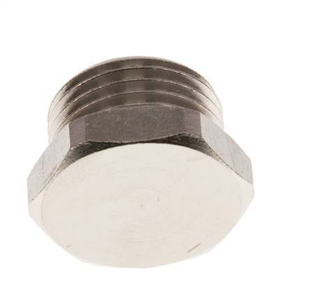 G 1/2'' Nickel plated Brass Closing plug with Outer Hex 16 Bar [2 Pieces]