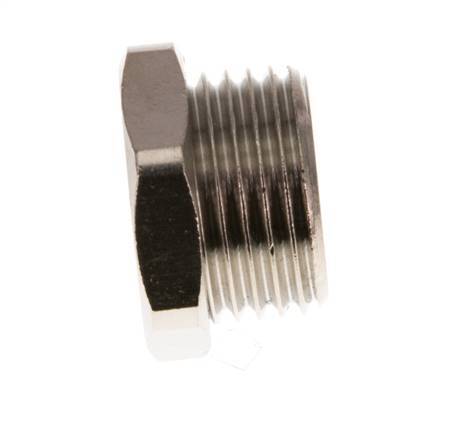 G 1/2'' Nickel plated Brass Closing plug with Outer Hex 16 Bar [2 Pieces]