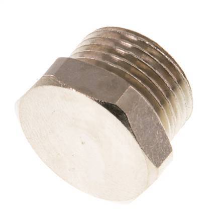 G 3/8'' Nickel plated Brass Closing plug with Outer Hex 16 Bar [5 Pieces]