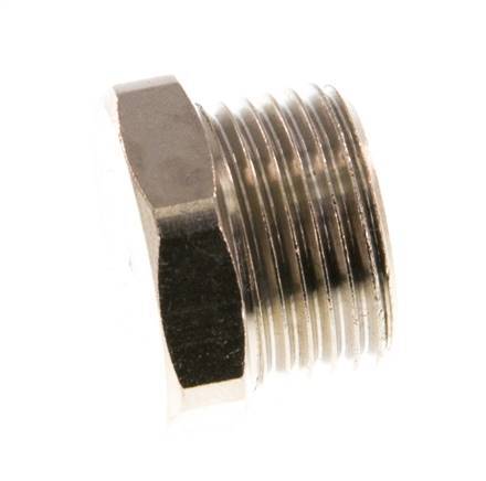 G 3/8'' Nickel plated Brass Closing plug with Outer Hex 16 Bar [5 Pieces]