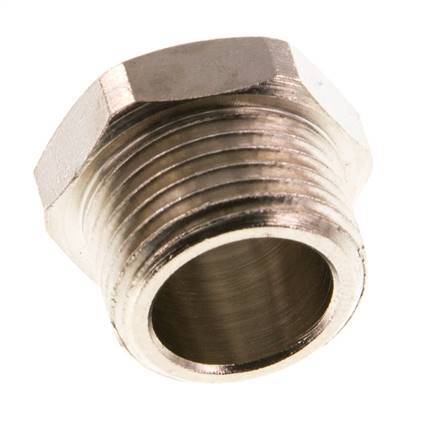 G 3/8'' Nickel plated Brass Closing plug with Outer Hex 16 Bar [5 Pieces]