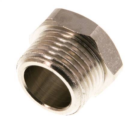 G 3/8'' Nickel plated Brass Closing plug with Outer Hex 16 Bar [5 Pieces]