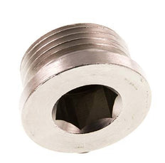 G 1'' Nickel plated Brass Closing plug with Inner Hex 16 Bar
