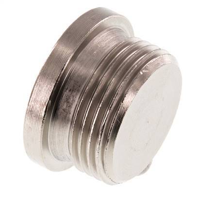 G 1'' Nickel plated Brass Closing plug with Inner Hex 16 Bar