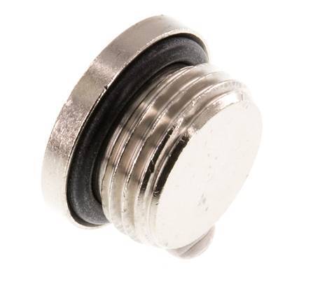 G 1/2'' Nickel plated Brass Closing plug with Inner Hex and NBR Seal 16 Bar [5 Pieces]