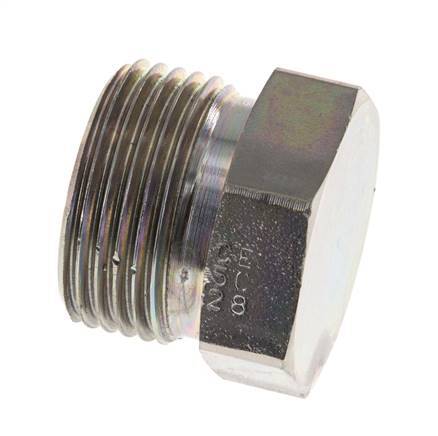 UN 1-3/16''-12 Zinc plated Steel Closing Plug ORFS 400 Bar