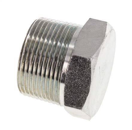 1 1/4'' NPT Male Zinc plated Steel Closing plug with Outer Hex 80 Bar