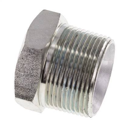 1 1/4'' NPT Male Zinc plated Steel Closing plug with Outer Hex 80 Bar