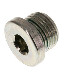G 1/2'' Male Zinc plated Steel Closing plug with Inner Hex and FKM Seal 400 Bar [2 Pieces]