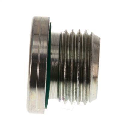 G 1/2'' Male Zinc plated Steel Closing plug with Inner Hex and FKM Seal 400 Bar [2 Pieces]