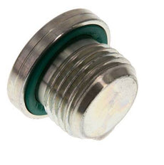 G 1/2'' Male Zinc plated Steel Closing plug with Inner Hex and FKM Seal 400 Bar [2 Pieces]