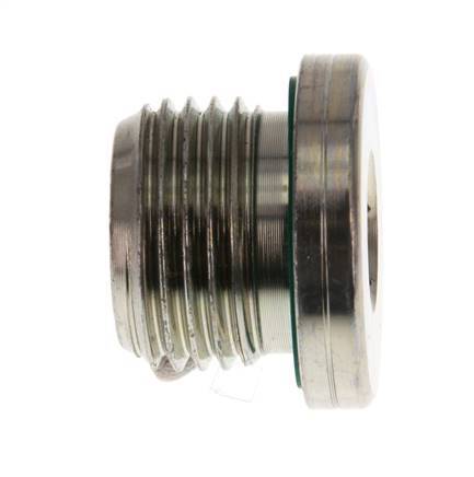 G 1/2'' Male Zinc plated Steel Closing plug with Inner Hex and FKM Seal 400 Bar [2 Pieces]