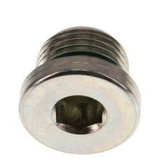 G 1/2'' Male Zinc plated Steel Closing plug with Inner Hex and FKM Seal 400 Bar [2 Pieces]