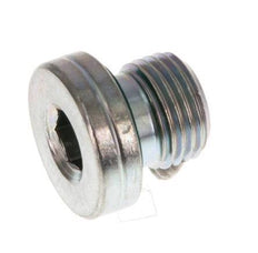 G 1/8'' Male Zinc plated Steel Closing plug with Inner Hex and FKM Seal 400 Bar [5 Pieces]